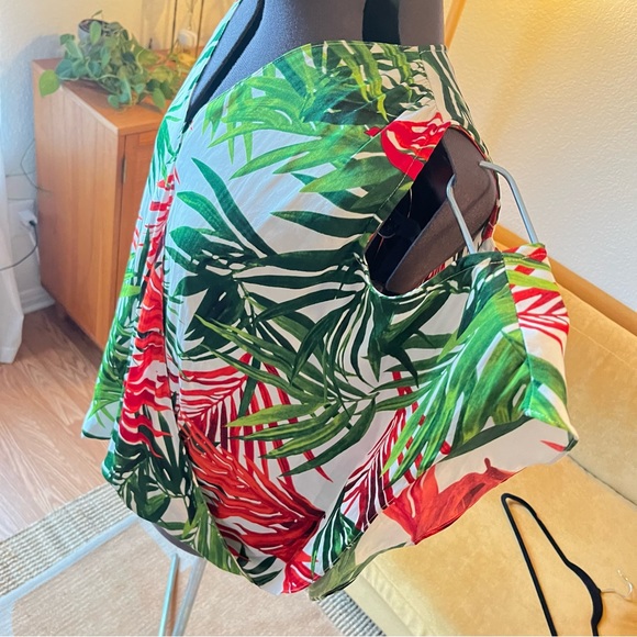 INC Plus Size Cold-Shoulder Faux-Wrap Crossover Top 0X, Pleasant Palms #2086 - Picture 5 of 14